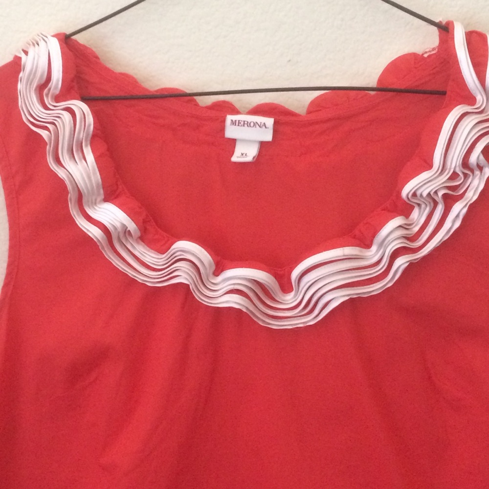 Merona Ruffle Neck Top - Picture 2 of 5